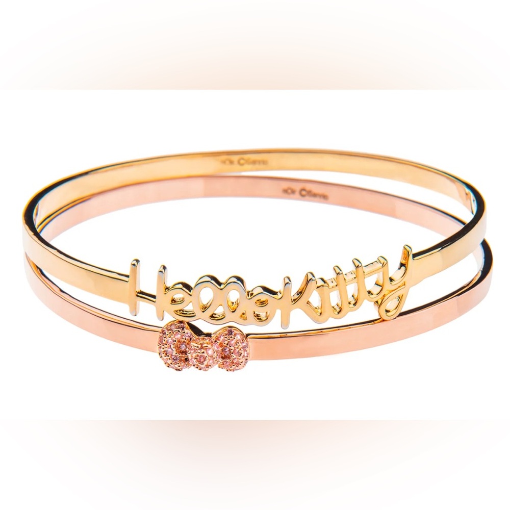 Hello Kitty Gold and Pink Bangle Set